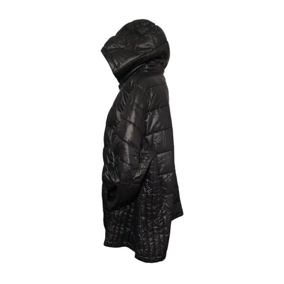 Woman Within Women's Size 2X (26/28) Black Lightweight Hooded Puffer Jacket - Picture 2 of 7